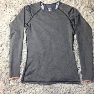 Nike Dri-Fit Grey Long Sleeve Athletic Running Top Size M